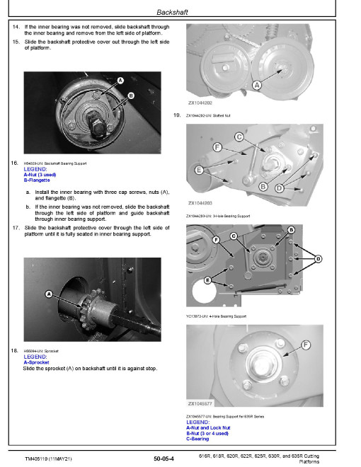 John Deere 616R, 618R, 620R, 622R, 625R, 630R and 635R Cutting Platforms (European Edition, SN. from 038027) Technical Manual (TM405119) John Deere 616R, 618R, 620R, 622R, 625R, 630R and 635R Cutting Platforms (European Edition, SN. from 038027) Technical Manual (TM405119)