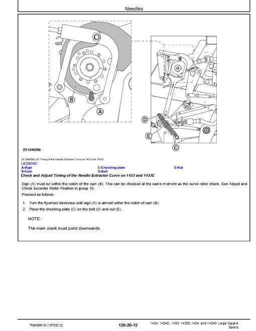 John Deere 1424, 1424C, 1433, 1433C, 1434 and 1434C Large Square Balers Technical Manual (TM405619) John Deere 1424, 1424C, 1433, 1433C, 1434 and 1434C Large Square Balers Technical Manual (TM405619)