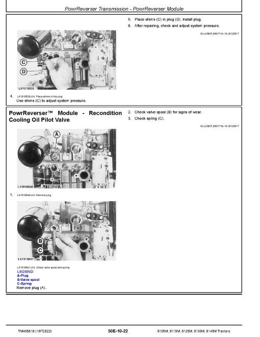John Deere 6105M, 6115M, 6125M, 6130M and 6140M Tractors (MY13-15) Repair Manual (TM405819) John Deere 6105M, 6115M, 6125M, 6130M and 6140M Tractors (MY13-15) Repair Manual (TM405819)
