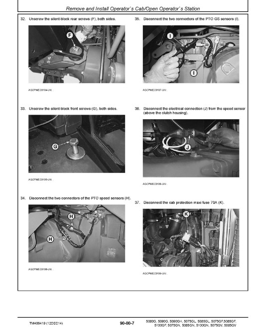 John Deere 5075GF, 5075GL, 5075GN, 5075GV, 5080G, 5085GF, 5085GL, 5085GN, 5085GV, 5090G, 5090GH, 5100GF and 5100GN Tractors Repair Manual (TM406419) John Deere 5075GF, 5075GL, 5075GN, 5075GV, 5080G, 5085GF, 5085GL, 5085GN, 5085GV, 5090G, 5090GH, 5100GF and 5100GN Tractors Repair Manual (TM406419)