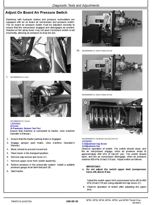 John Deere M724, M724i, M732, M732i, M740 and M740i Trailed Crop Sprayers (European Edition) Diagnostic Manual (TM407219) John Deere M724, M724i, M732, M732i, M740 and M740i Trailed Crop Sprayers (European Edition) Diagnostic Manual (TM407219)