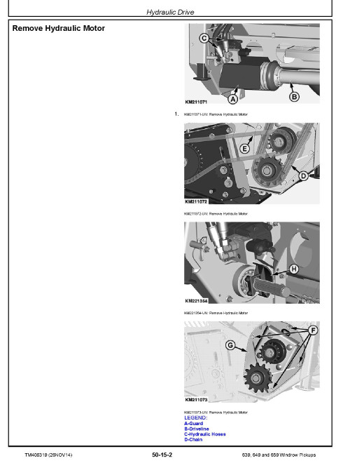John Deere 639, 649 and 659 Windrow Pickups (European Edition) Technical Manual (TM408319) John Deere 639, 649 and 659 Windrow Pickups (European Edition) Technical Manual (TM408319)