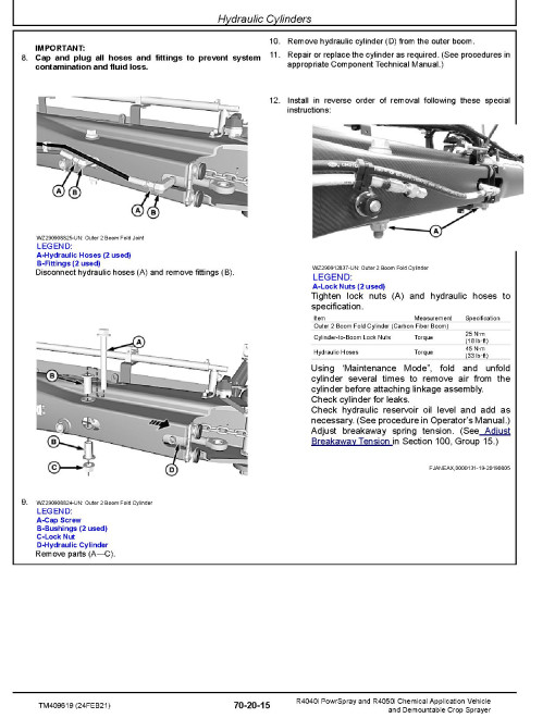 John Deere R4040i PowrSpray and R4050i Chemical Application Vehicles and Demountable Crop Sprayer (from MY18) Repair Manual (TM409619) John Deere R4040i PowrSpray and R4050i Chemical Application Vehicles and Demountable Crop Sprayer (from MY18) Repair Manual (TM409619)