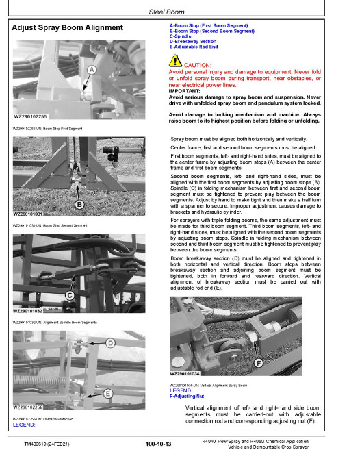John Deere R4040i PowrSpray and R4050i Chemical Application Vehicles and Demountable Crop Sprayer (from MY18) Repair Manual (TM409619) John Deere R4040i PowrSpray and R4050i Chemical Application Vehicles and Demountable Crop Sprayer (from MY18) Repair Manual (TM409619)