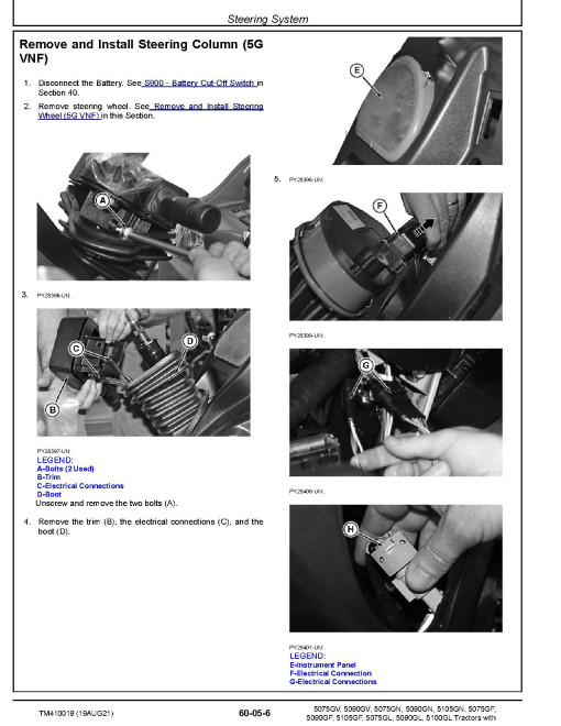 John Deere 5075GF/GL/GN/GV, 5090GF/GL/GN/GV, 5100GL, 5105GF/GN Tractors (Europe, from MY17) Repair Manual (TM410019) John Deere 5075GF/GL/GN/GV, 5090GF/GL/GN/GV, 5100GL, 5105GF/GN Tractors (Europe, from MY17) Repair Manual (TM410019)