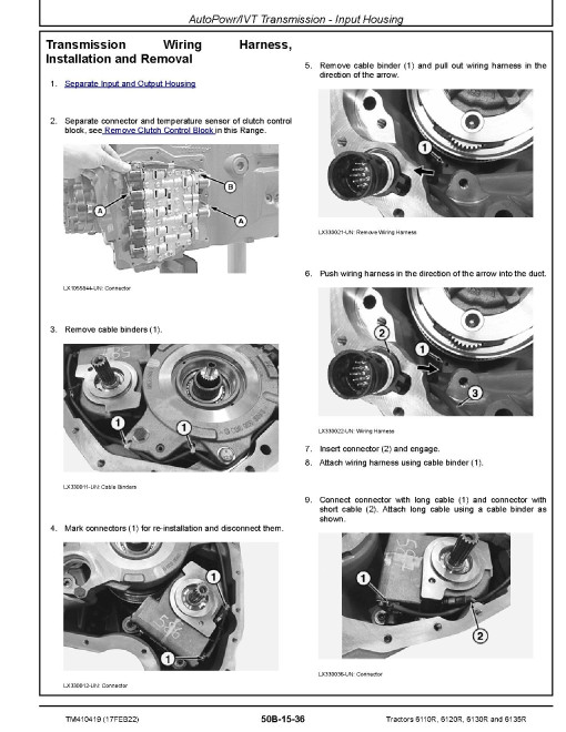 John Deere 6110R, 6120R, 6130R and 6135R Tractors (from MY18) Repair Manual (TM410419) John Deere 6110R, 6120R, 6130R and 6135R Tractors (from MY18) Repair Manual (TM410419)