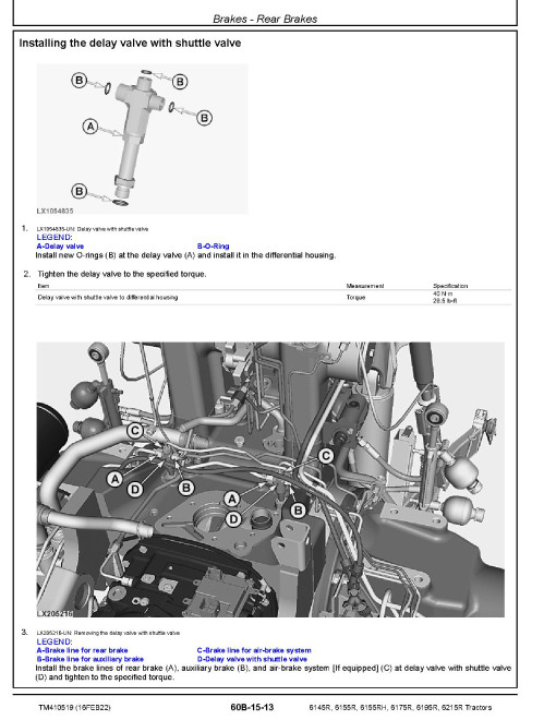 John Deere 6145R, 6155R, 6155RH, 6175R, 6195R and 6215R Tractors (from MY18) Repair Manual (TM410519) John Deere 6145R, 6155R, 6155RH, 6175R, 6195R and 6215R Tractors (from MY18) Repair Manual (TM410519)