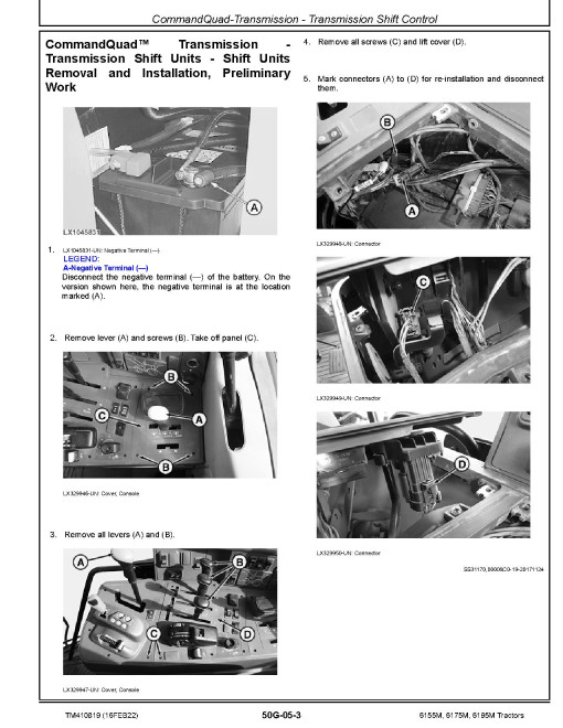John Deere 6155M, 6175M and 6195M Tractors (MY18-19) Repair Manual (TM410819) John Deere 6155M, 6175M and 6195M Tractors (MY18-19) Repair Manual (TM410819)