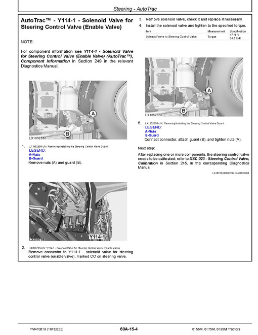John Deere 6155M, 6175M and 6195M Tractors (MY18-19) Repair Manual (TM410819) John Deere 6155M, 6175M and 6195M Tractors (MY18-19) Repair Manual (TM410819)