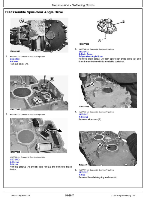 John Deere 778 (SN: 127522-) Rotary Harvesting Units (North American Edition, SN. from 127522) Technical Manual (TM411119) John Deere 778 (SN: 127522-) Rotary Harvesting Units (North American Edition, SN. from 127522) Technical Manual (TM411119)