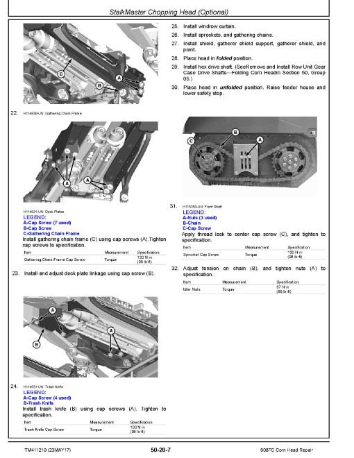 John Deere 608FC Corn Heads (North American Edition) Repair Manual (TM411219) John Deere 608FC Corn Heads (North American Edition) Repair Manual (TM411219)