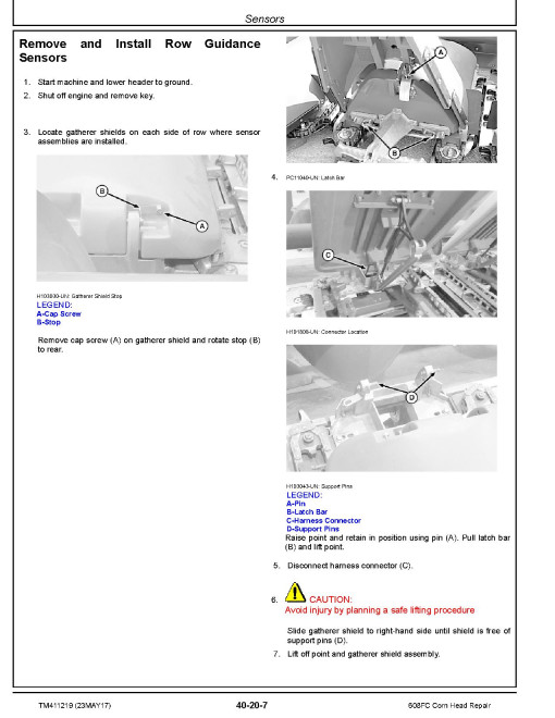 John Deere 608FC Corn Heads (North American Edition) Repair Manual (TM411219) John Deere 608FC Corn Heads (North American Edition) Repair Manual (TM411219)