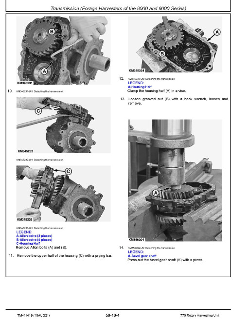 John Deere 770 (SN: 128912-) Rotary Harvesting Units (North American Edition, SN. from 128912) Technical Manual (TM411419) John Deere 770 (SN: 128912-) Rotary Harvesting Units (North American Edition, SN. from 128912) Technical Manual (TM411419)