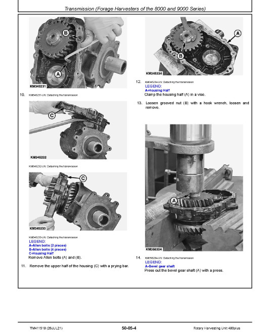 John Deere 490plus Rotary Harvesting Units (European Edition) Technical Manual (TM411519) John Deere 490plus Rotary Harvesting Units (European Edition) Technical Manual (TM411519)