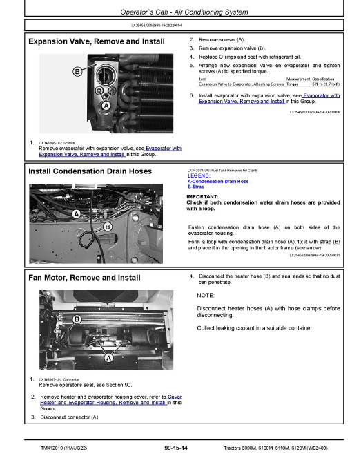 John Deere 6090M, 6100M, 6110M and 6120M WB2400 Tractors (from MY2020) Repair Manual (TM412019) John Deere 6090M, 6100M, 6110M and 6120M WB2400 Tractors (from MY2020) Repair Manual (TM412019)