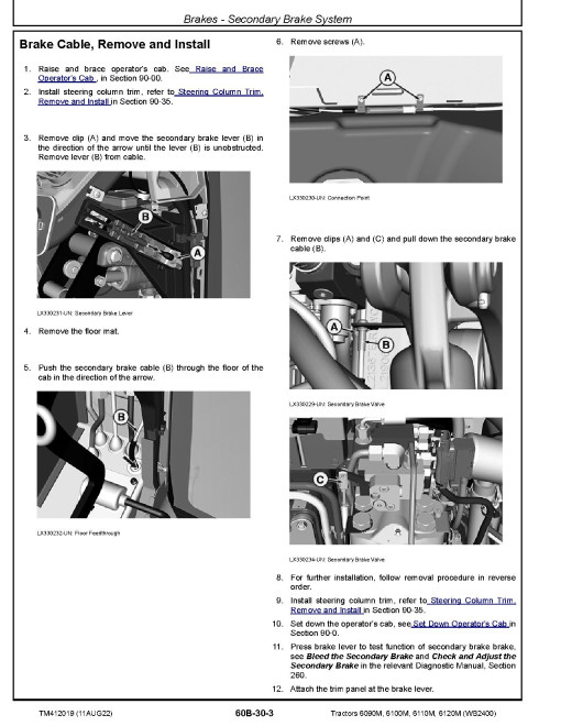 John Deere 6090M, 6100M, 6110M and 6120M WB2400 Tractors (from MY2020) Repair Manual (TM412019) John Deere 6090M, 6100M, 6110M and 6120M WB2400 Tractors (from MY2020) Repair Manual (TM412019)