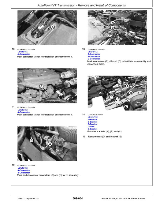 John Deere 6110M, 6125M, 6130M, 6140M and 6145M Tractors (from MY20) Repair Manual (TM412119) John Deere 6110M, 6125M, 6130M, 6140M and 6145M Tractors (from MY20) Repair Manual (TM412119)