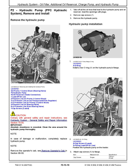 John Deere 6110M, 6125M, 6130M, 6140M and 6145M Tractors (from MY20) Repair Manual (TM412119) John Deere 6110M, 6125M, 6130M, 6140M and 6145M Tractors (from MY20) Repair Manual (TM412119)
