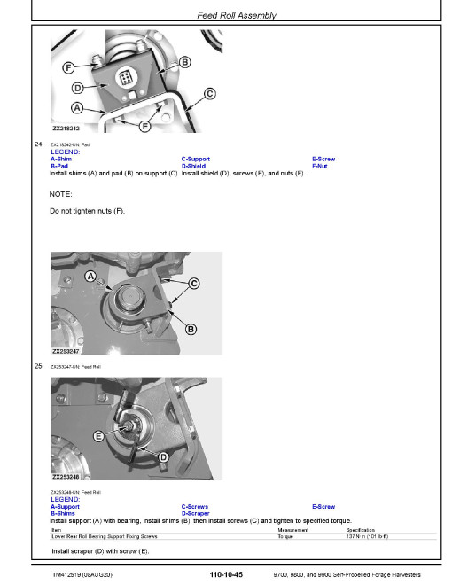 John Deere 9700, 9800 and 9900 Self-Propelled Forage Harvesters (SN: 619000-619999) Repair Manual (TM412519) John Deere 9700, 9800 and 9900 Self-Propelled Forage Harvesters (SN: 619000-619999) Repair Manual (TM412519)