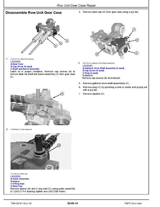 John Deere 708FC Corn Heads (North American Edition) Repair Manual (TM412619) John Deere 708FC Corn Heads (North American Edition) Repair Manual (TM412619)