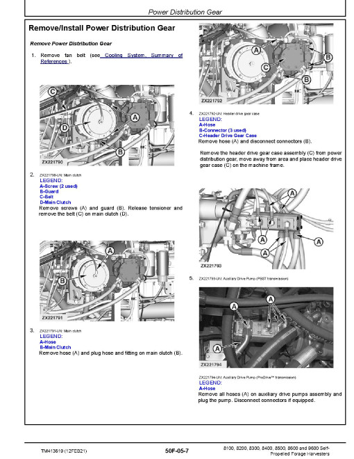 John Deere 8100, 8200, 8300, 8400, 8500, 8600 and 9600 Self-Propelled Forage Harvesters (SN: 620000-620999) Repair Manual (TM413619) John Deere 8100, 8200, 8300, 8400, 8500, 8600 and 9600 Self-Propelled Forage Harvesters (SN: 620000-620999) Repair Manual (TM413619)