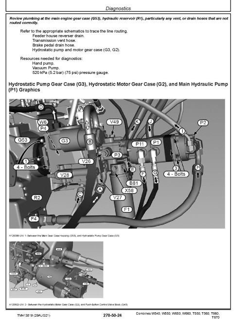 John Deere T550, T560, T660, T670, W540, W550, W650 and W660 (MY2020) Combines (SN: 120000-129999) Diagnostic Manual (TM413819) John Deere T550, T560, T660, T670, W540, W550, W650 and W660 (MY2020) Combines (SN: 120000-129999) Diagnostic Manual (TM413819)