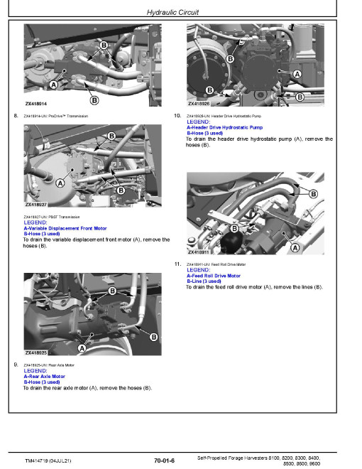 John Deere 8100, 8200, 8300, 8400, 8500, 8600 and 9600 Self-Propelled Forage Harvesters Repair Manual (TM414719) John Deere 8100, 8200, 8300, 8400, 8500, 8600 and 9600 Self-Propelled Forage Harvesters Repair Manual (TM414719)