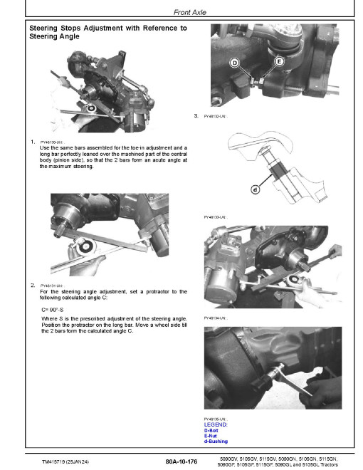 John Deere 5090GF/GL/GN/GV, 5105GF/GL/GN/GV, 5115GF/GN/GV from MY2022 Tractors (Europe) Repair Technical Manual (TM415719)