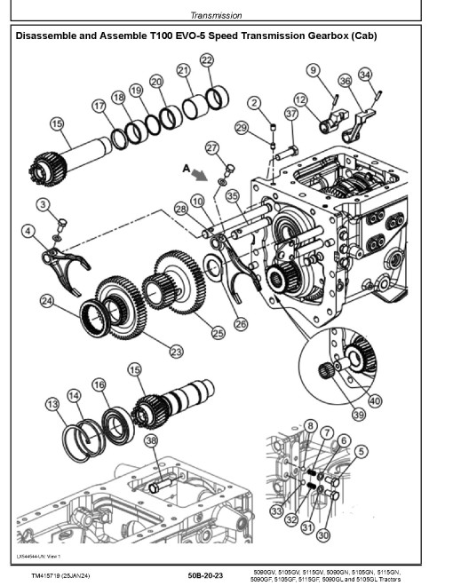 John Deere 5090GF/GL/GN/GV, 5105GF/GL/GN/GV, 5115GF/GN/GV from MY2022 Tractors (Europe) Repair Technical Manual (TM415719)