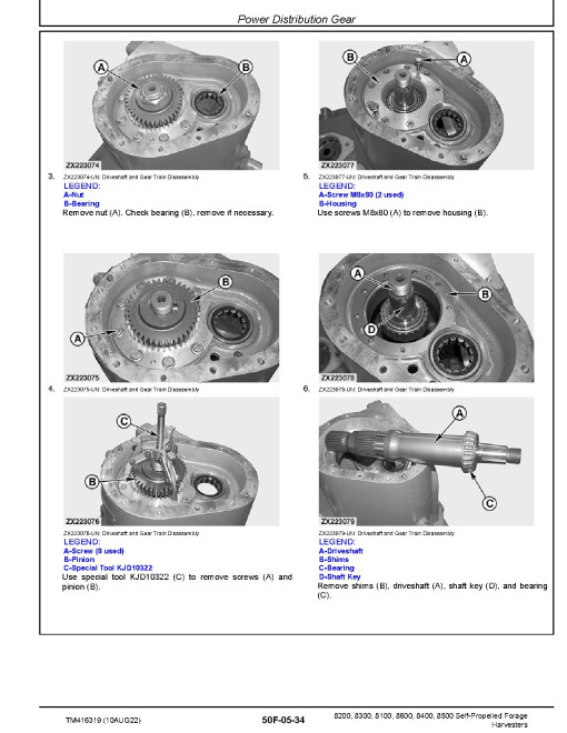John Deere 8100, 8200, 8300, 8400, 8500 and 8600 Self-Propelled Forage Harvesters (SN. from 623000) Repair Manual (TM416319) John Deere 8100, 8200, 8300, 8400, 8500 and 8600 Self-Propelled Forage Harvesters (SN. from 623000) Repair Manual (TM416319)