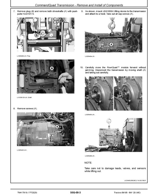 John Deere 6M 095, 6M 105, 6M 110, 6M 115 and 6M 125 (MC) Tractors (from MY2025) Repair Technical Manual (TM417919)