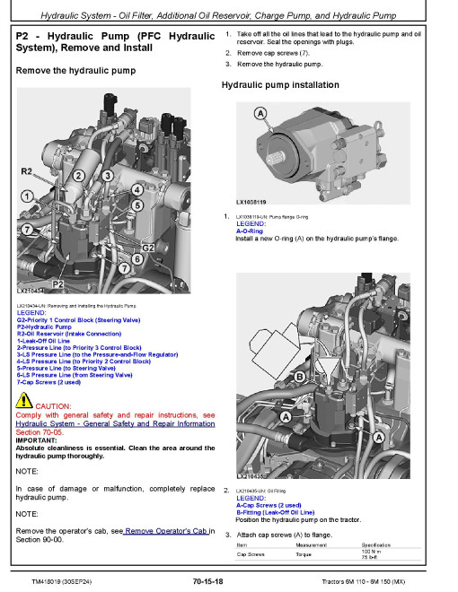 John Deere 6M 110, 6M 125, 6M 130, 6M 140 and 6M 150 (MX) Tractors (from MY2025) Repair Technical Manual (TM418019)