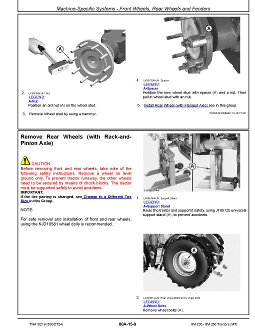 John Deere 6M 230 and 6M 250 (MT) Tractors (from MY2025) Repair Technical Manual (TM418219)
