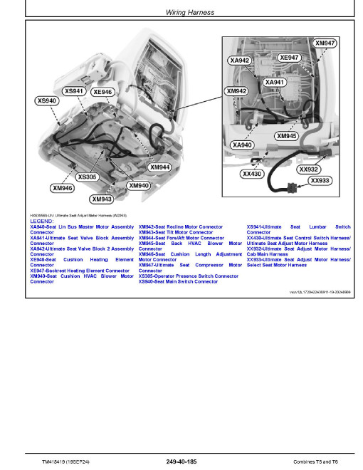 John Deere T5 400, T5 500, T5 600, T5 700, T6 500, T6 600, T6 700, T6 800 (SN: 145000-149999) Combines Diagnostic Manual (TM418419)