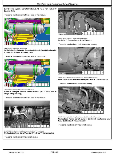 John Deere T5 400, T5 500, T5 600, T5 700, T6 500, T6 600, T6 700, T6 800 (SN: 145000-149999) Combines Diagnostic Manual (TM418419)