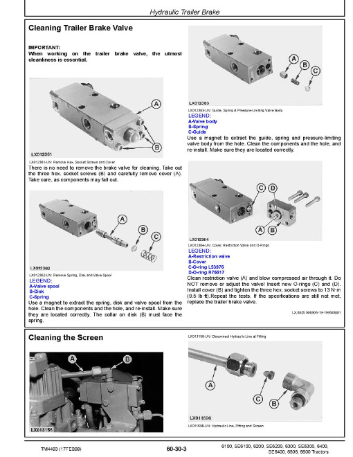 John Deere 6100, 6100SE, 6200, 6200SE, 6300, 6300SE, 6400, 6400SE, 6506 and 6600 Tractors (Europe) Repair Manual (TM4493) John Deere 6100, 6100SE, 6200, 6200SE, 6300, 6300SE, 6400, 6400SE, 6506 and 6600 Tractors (Europe) Repair Manual (TM4493)