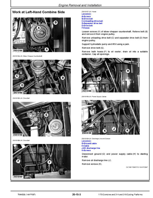 John Deere 1170 Combines, 314 and 316 Cuting Platforms Technical Manual (TM4538) John Deere 1170 Combines, 314 and 316 Cuting Platforms Technical Manual (TM4538)