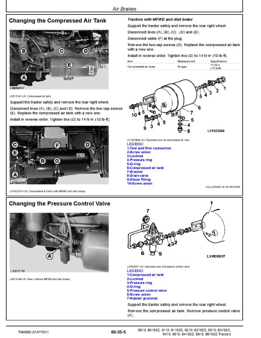 John Deere 6010(SE), 6110(SE), 6210(SE), 6310(SE), 6410(SE), 6510, 6610(SE) Tractors (European Edition) Repair Manual (TM4559) John Deere 6010(SE), 6110(SE), 6210(SE), 6310(SE), 6410(SE), 6510, 6610(SE) Tractors (European Edition) Repair Manual (TM4559)