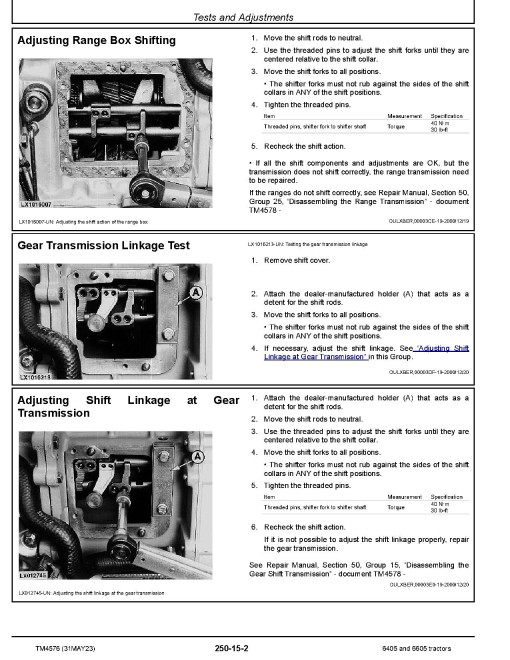 John Deere 6405 and 6605 Tractors (North American Edition) Operation and Test Manual (TM4576) John Deere 6405 and 6605 Tractors (North American Edition) Operation and Test Manual (TM4576)
