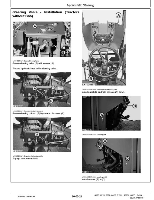 John Deere 6120, 6120L, 6220, 6220L, 6320, 6320L, 6420, 6420L and 6520L Tractors (North America) Repair Manual (TM4647) John Deere 6120, 6120L, 6220, 6220L, 6320, 6320L, 6420, 6420L and 6520L Tractors (North America) Repair Manual (TM4647)