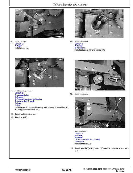 John Deere 9540, 9560, 9580, 9640, 9660, 9680 CWS and WTS Combines (European Edition) Repair Manual (TM4697) John Deere 9540, 9560, 9580, 9640, 9660, 9680 CWS and WTS Combines (European Edition) Repair Manual (TM4697)
