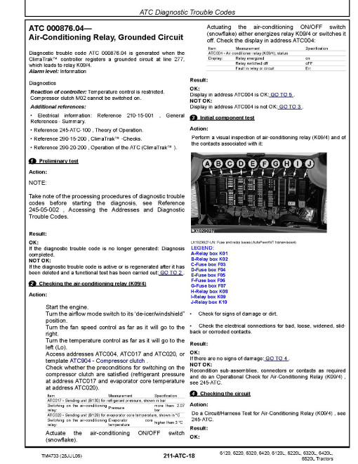 John Deere 6120, 6120L, 6220, 6220L, 6320, 6320L, 6420, 6420L and 6520L Tractors (North America) Diagnostic Manual (TM4733) John Deere 6120, 6120L, 6220, 6220L, 6320, 6320L, 6420, 6420L and 6520L Tractors (North America) Diagnostic Manual (TM4733)