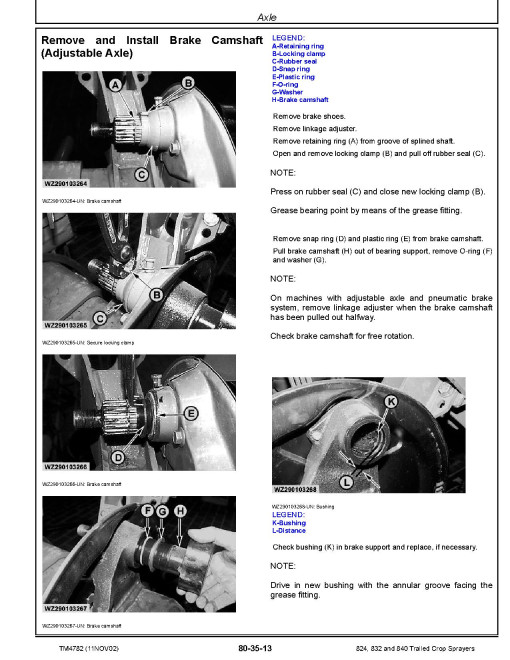 John Deere 824, 832 and 840 Trailed Crop Sprayers (European Edition) Technical Manual (TM4782) John Deere 824, 832 and 840 Trailed Crop Sprayers (European Edition) Technical Manual (TM4782)