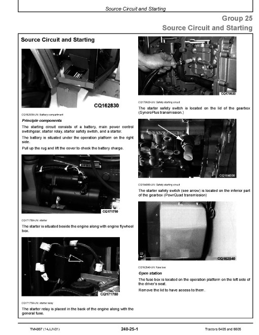 John Deere 6405 and 6605 Tractors Operation and Test Manual (TM4867) John Deere 6405 and 6605 Tractors Operation and Test Manual (TM4867)