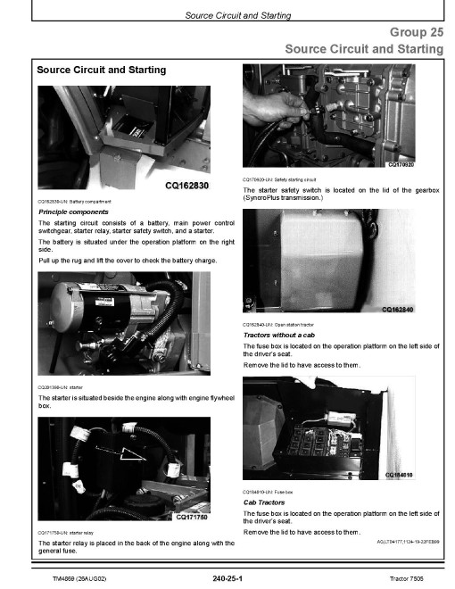 John Deere 7505 Tractors Operation and Test Manual (TM4869) John Deere 7505 Tractors Operation and Test Manual (TM4869)