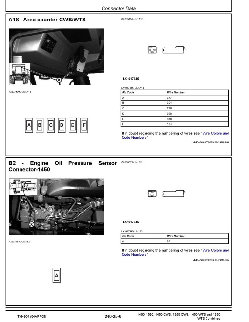 John Deere 1450, 1450 CWS, 1450 WTS, 1550, 1550 CWS and 1550 WTS Combines (SN. from 048751) Operation and Test Manual (TM4904) John Deere 1450, 1450 CWS, 1450 WTS, 1550, 1550 CWS and 1550 WTS Combines (SN. from 048751) Operation and Test Manual (TM4904)