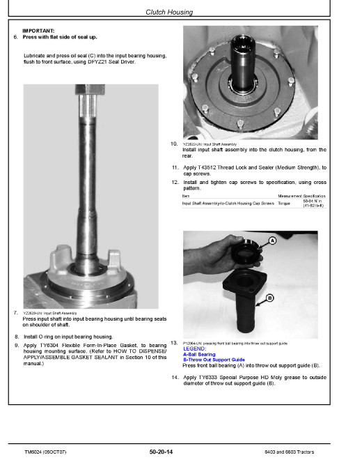 John Deere 6403 and 6603 Tractors (North America) Repair Manual (TM6024) John Deere 6403 and 6603 Tractors (North America) Repair Manual (TM6024)