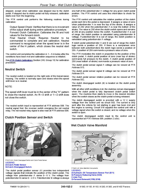 John Deere 6100D, 6110D, 6115D, 6125D, 6130D and 6140D Tractors (SN. up to 050000) Diagnostic Manual (TM605119) John Deere 6100D, 6110D, 6115D, 6125D, 6130D and 6140D Tractors (SN. up to 050000) Diagnostic Manual (TM605119)