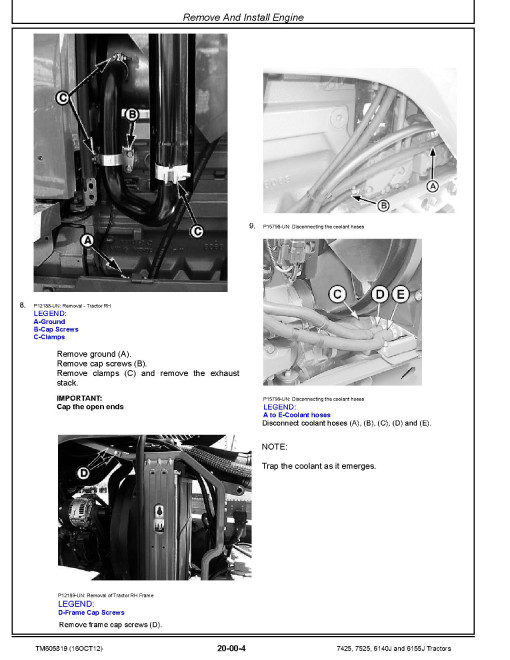 John Deere 6140J, 6155J, 7425 and 7525 Tractors (Mexica) Repair Manual (TM605819) John Deere 6140J, 6155J, 7425 and 7525 Tractors (Mexica) Repair Manual (TM605819)