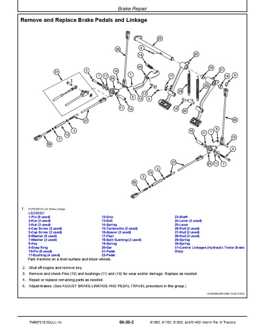 John Deere 6105D, 6115D, 6130D and 6140D iT4 Tractors (North America, SN. from 050000) Repair Manual (TM607219) John Deere 6105D, 6115D, 6130D and 6140D iT4 Tractors (North America, SN. from 050000) Repair Manual (TM607219)